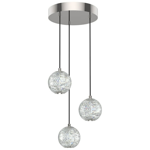 Alora Lighting Mp321203 Marni 14" Wide Led Multi Light Pendant - Nickel