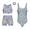 Set - 1, variant on Essenclo Girls Gymnastics Leotard with Shorts Set, 4 Piece Biketard Outfit with Crop Top and Hair Tie for Dance, Tumbling & Activewear