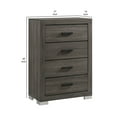 thumbnail image 5 of Benjara Lola 46 Inch Tall Dresser Chest, 4 Drawers, Metal Bar Handles, Dark Gray, 5 of 6