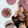 thumbnail image 2 of Xfvqtps Womens Hat Scarf Set Knit Simplicity Fashion Thickened Stretch Windproof Coldproof Warm Soft Outdoor Winter Neck Warmer Slouchy Hat Gray, 2 of 6