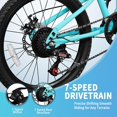 thumbnail image 5 of 24 Inch Mountain Bike for Kids, Akaber Bicycles for Boys Girls 6-14 Years, 7 Speed Gears, Suspension Fork, Dual Disc Brakes, Anti-Slip Tires, 5 of 9