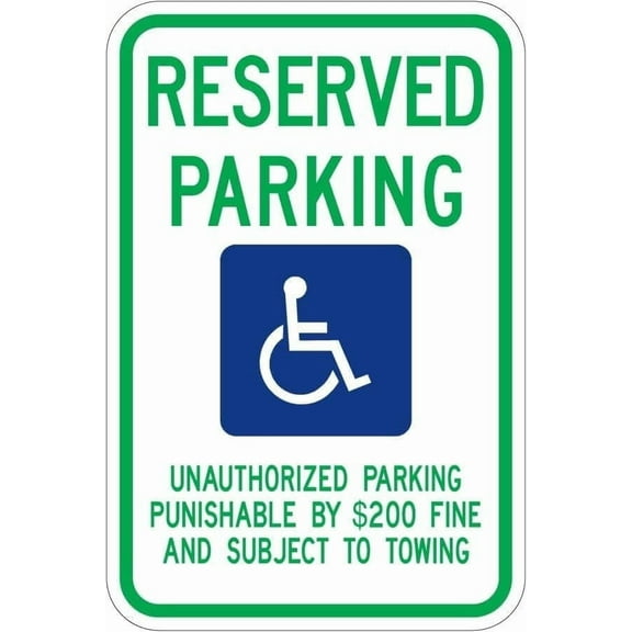 Tennessee Handicap Parking Sign Parking Signs Metal Sign Tin Sign 12x16 Inch - Caution Safety Warning Security Signs Indoor & Outdoor Signs for Home, Office, Work