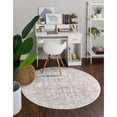 thumbnail image 2 of Unique Loom Tapis Oxford Design Complexe 5 Pieds x 5 Pieds Rond Crème/gris, 2 of 2
