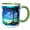 Green/White, variant on 3drose, Painted Palm Tree, 15oz Mug