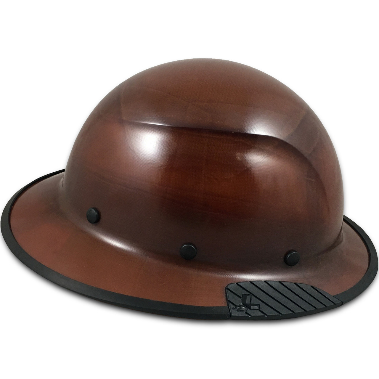 DAX Fiberglass Composite Hard Hat - Full Brim Natural Tan with Protective Edge and Tote