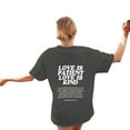 thumbnail image 2 of WILLBEST T-Shirt Femme Décontracté et à la Mode Imprimé Lettre Col Rond T-Shirt Surdimensionné, 2 of 5