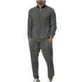 thumbnail image 2 of Stamzod Sweatsuits For Men 2 Piece Full Zipper Colorblock Men's Jogging Tracksuit Set Casual Athletic Long Sleeve Plus Size Men's Suits On Clearance, 2 of 6