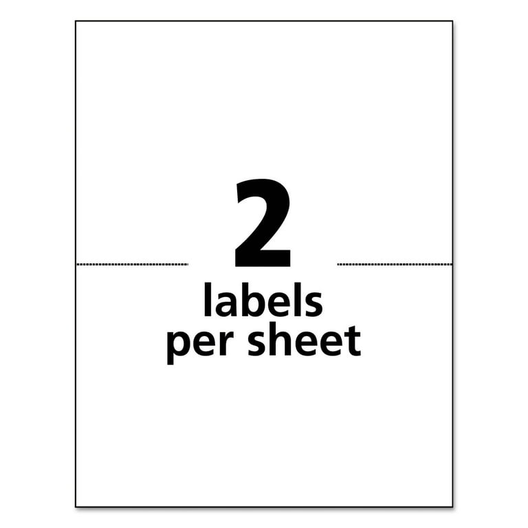 White Shipping Labels-Bulk Packs, Inkjet/Laser Printers, 5.5 x 8.5, White, 2/Sheet, 250 Sheets/Box White Shipping Labels-Bulk Packs, Inkjet/Laser Printers, 5.5 x 8.5, White, 2/Sheet, 250 Sheets/Box