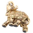 thumbnail image 2 of Feng Shui Lucky Golden Elephant Statue Sculpture Wealth Figurine Gift Home Decoration (L), 2 of 4