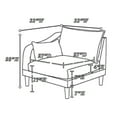 thumbnail image 5 of Rio 33 Inch Modular Single Arm Corner Chair 2 Lumbar Cushions Slate Blue - Saltoro Sherpi, 5 of 5