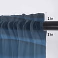 thumbnail image 5 of Navy Blue Ombre Valance Curtains for Kitchen/Living Room/Bathroom/Bedroom Window, Rod Pocket Small Topper Half Short Window Curtains Voile Sheer Scarf, Modern Moire Wave Gradient 60"x18", 5 of 8