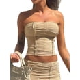 thumbnail image 5 of Liacowi Summer Two Piece Outfits for Women Hollow Out Skirt Sets Slim Fit Crop Tops Bodycon Mini Skirt Summer Streetwear, 5 of 9