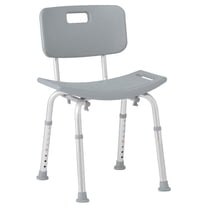 Bath Chair for Seniors, Shower Seat with Back, Suction Feet, Non-Slip Adjustable Height Shower for Elderly, Disabled, 400 lb Weight Capacity, Gray Bathroom Stool for Tub or Shower