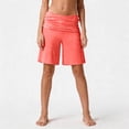 thumbnail image 3 of Dwellite Womens Fold Over Shorts Flowy Low Rise Wide Leg Pants Yoga Capris Comfy Palazzo Lounge Bottoms Watermelon Red L, 3 of 7