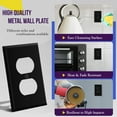 thumbnail image 4 of ENERLITES Duplex Receptacle Metal Wall Plate, Stainless Steel Outlet Cover, Corrosion Resistant, Standard Size 1-Gang, 430 Stainless Steel, 7721-BM, Black Matte, 4 of 7