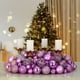 thumbnail image 3 of Paquete de 100 bolas navideñas de plástico resistentes para decoración de interiores y exteriores, para árbol rosa, 3 of 4