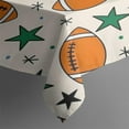 thumbnail image 3 of Colorful Footballs and Stars Pattern Rectangle Tablecloth 60"x84",Waterproof Polyester Rectangle Table Cloth, Wipeable Spillproof Polyester Tablecloth for Dining, Camping, Indoor and Outdoor, 3 of 5