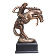 thumbnail image 6 of Ebros Rustic Western Rodeo Cowboy W/ Rearing Horse Bronze Electroplated Figurine, 6 of 6