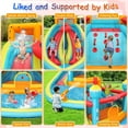 thumbnail image 3 of Adnoom 13.8FTx14.1FT Inflatable Pool Water Slide with Double Slides, Indoor Bounce House W/520W Blower,Jumpy House,climbing Wall&Water Cannon,Large Inflatable Water Park for Big Kids 3-10, 3 of 10