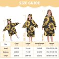 thumbnail image 4 of FORMRS Wearable Blanket Hoodie with Sleeves for Kids Cozy Flannel Sweatshirt, Black Sunflower Pattern, 4 of 7
