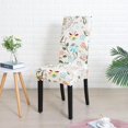 thumbnail image 2 of Chair Covers for Dining Room Set of 6 Pack Stretch Chair Slipcovers for Parson Chairs 6 Pieces Washable Removable，Flower 14 \u2026, 2 of 6
