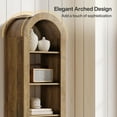 thumbnail image 4 of Tribesigns 74.8" Tall Arched Bookshelf, 6-Tier Narrow Open Bookcase, Floor Standing Corner Display Shelves Storage Organizer for Small Space, Home Office, Living Room, 4 of 16