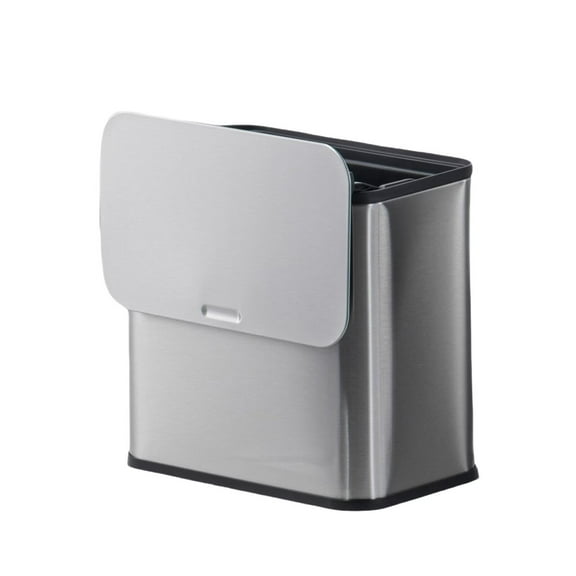 ATENOW 1.3 Gallon Hanging Trash Can, Stainless Steel Kitchen Compost Bin with Inner Bucket And Charcoal Filter