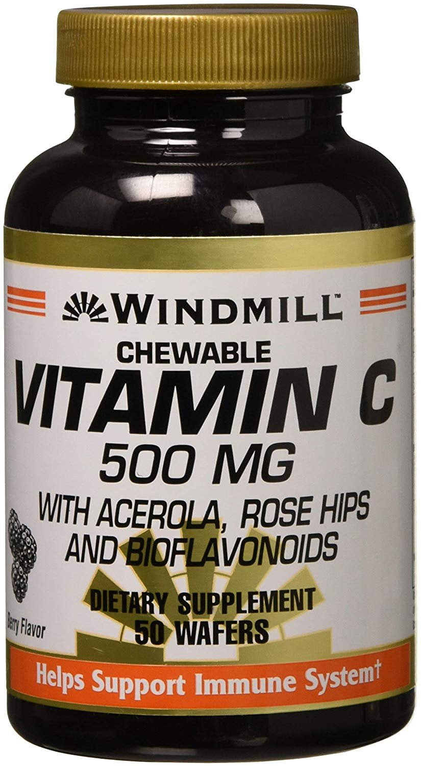 Windmill Vitamin C-500 Chewable Wafers 50 Tablets