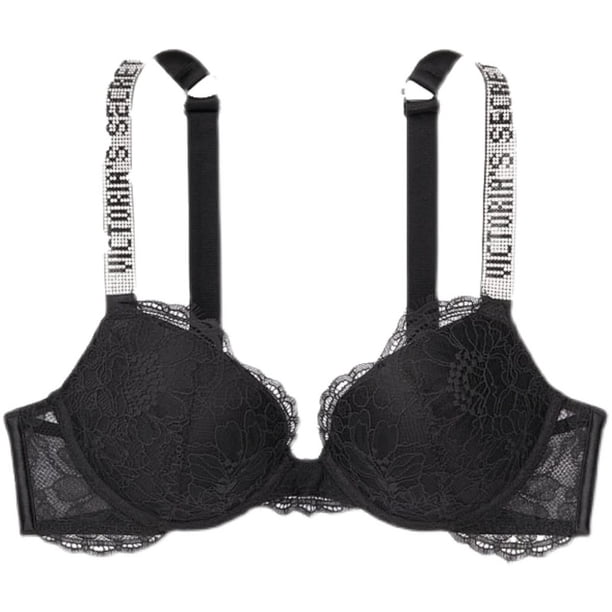 Victoria Secret sujetador ajustable Set Rhinestone ropa interior Sexy Glitter transpirable Push Up mujeres carta de impresión V MAOC JWTY