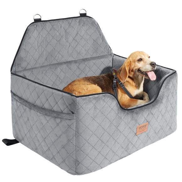 Asiento de coche para perros VEVOR, asiento elevador para perros para coche con bolsillo de almacenamiento, asiento de coche para mascotas con correa de seguridad con clip, relleno de esponja