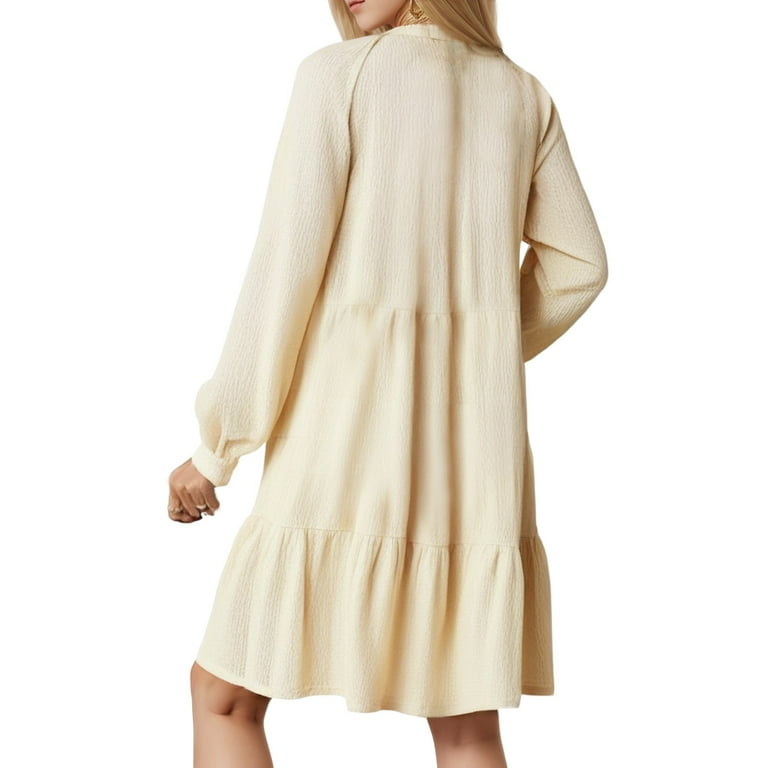 white christmas dresses Dolly Scallop Trim Shift Dress Small / Cream main image 1