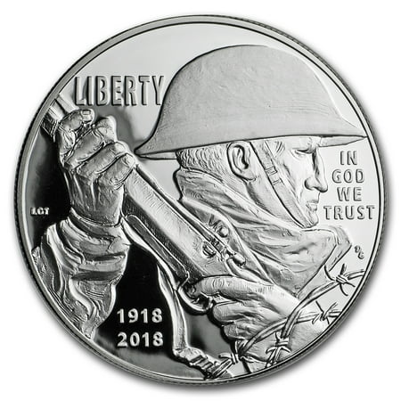 2018 World War I Centennial Silver Dollar Proof (Box & COA)