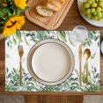 thumbnail image 4 of Eucalyptus Leaves Placemats Set of 4, Rustic Green Plants Botanical Placemats for Dining Table, Place Mats for Kitchen Tabletop, Waterproof Wipeable Dining Table Mats Set, 4 of 9