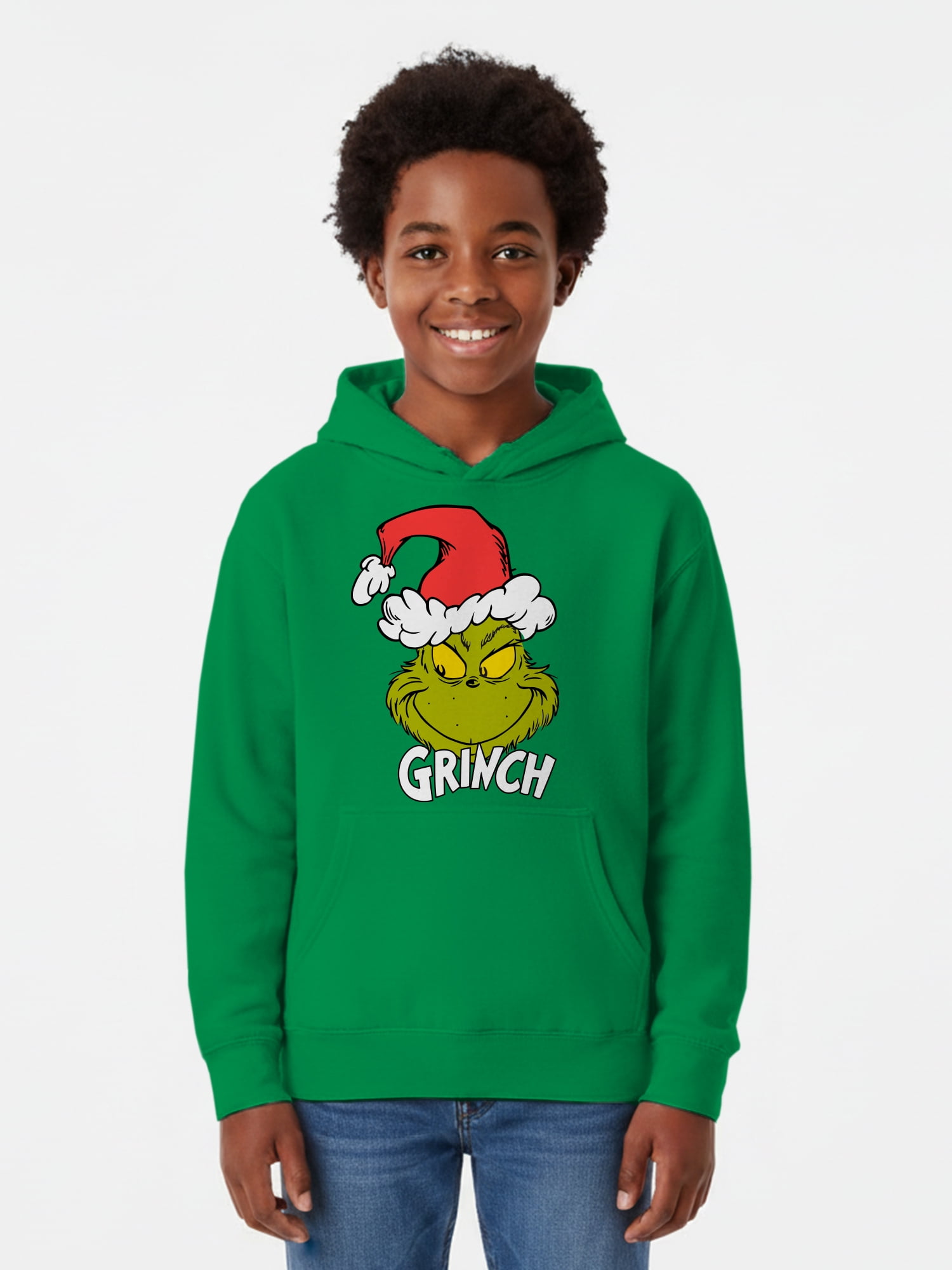 The Grinch Kids Graphic Fleece Hoodie, Mischievous Smile, Sizes 4-18