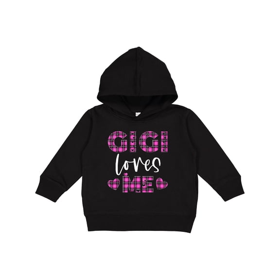 Inktastic My Gigi Loves Me Hearts in Pink Plaid Toddler Hoodie