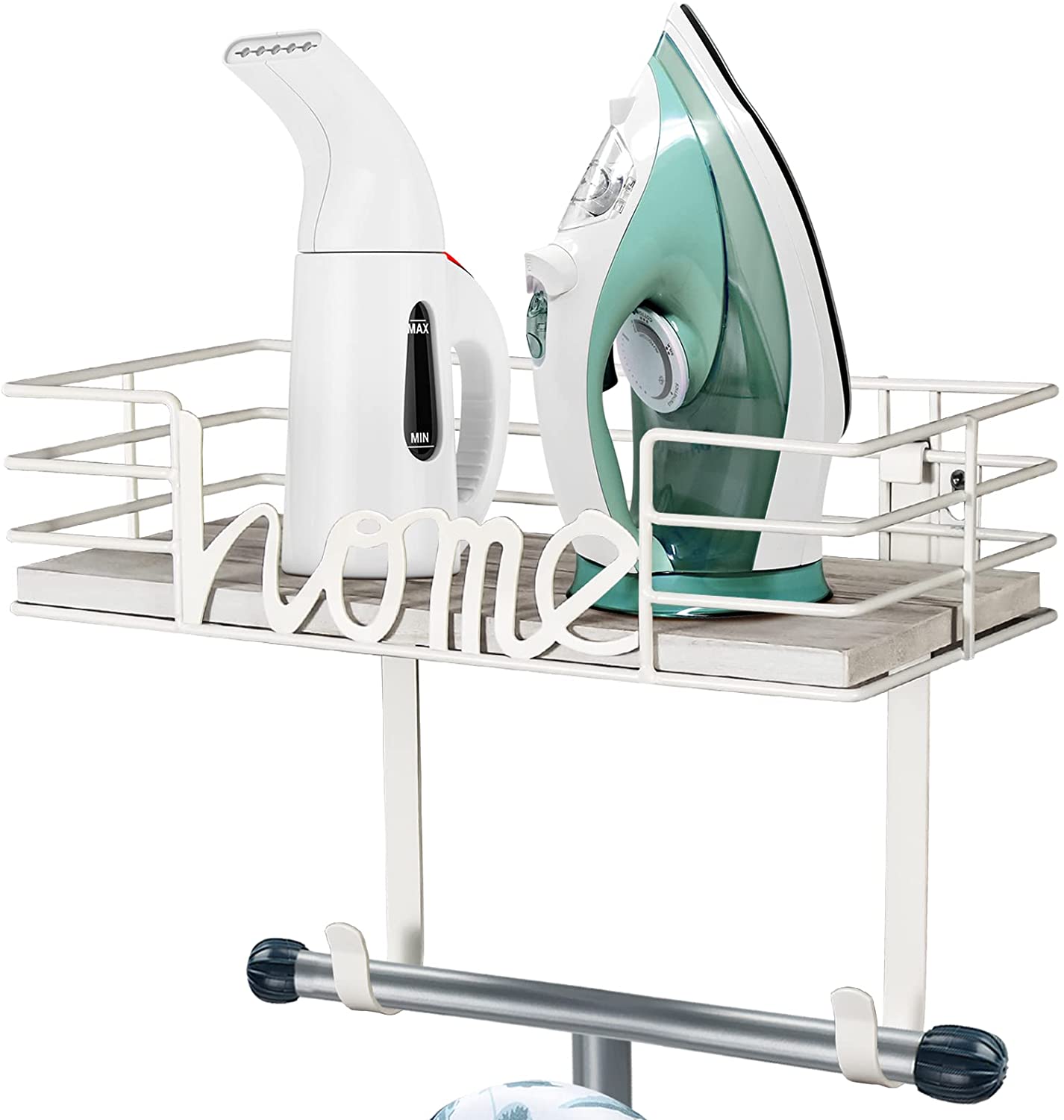 Ironing Board Hanger Metal Wall Mount Laundry Room Decor Iron and