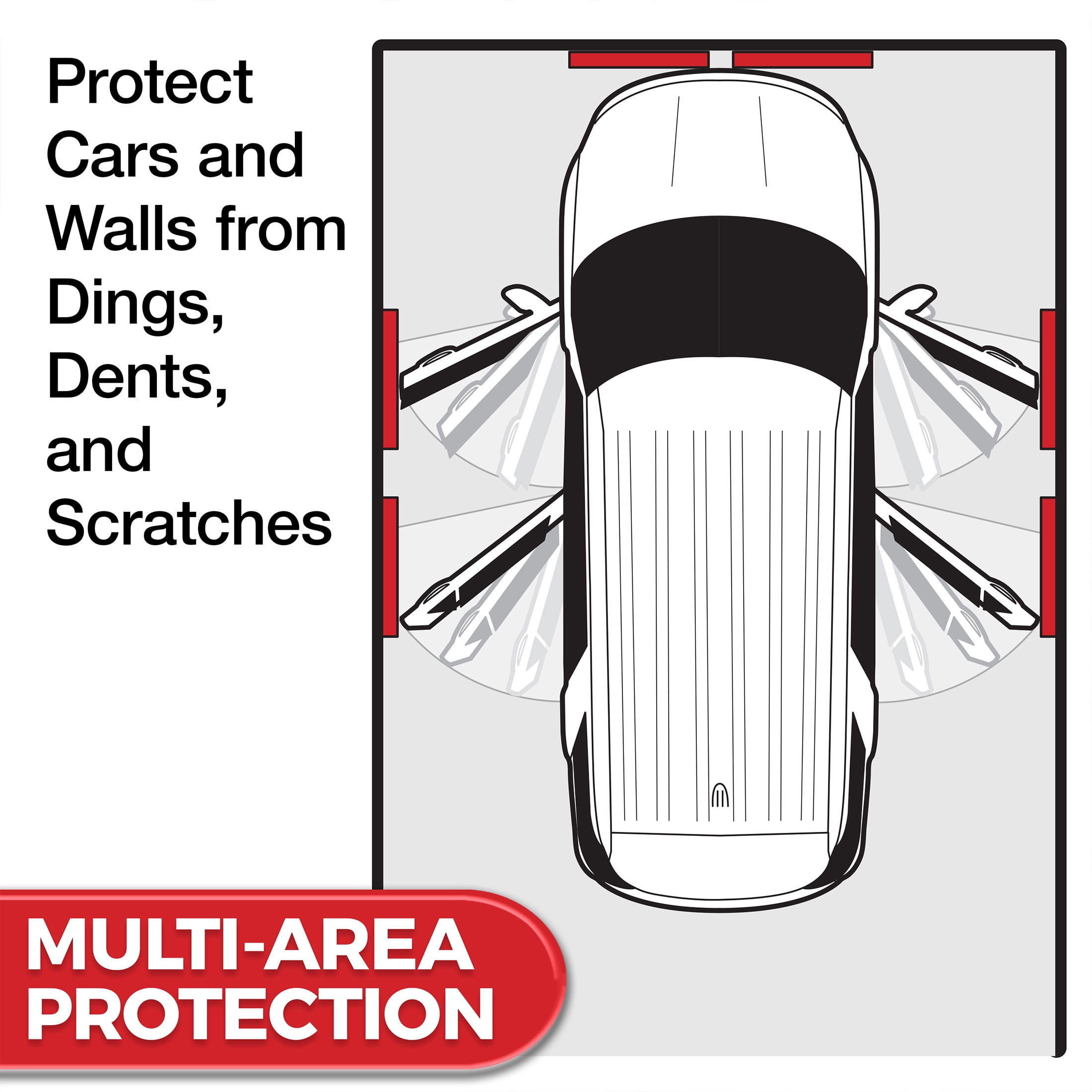 G-Floor Garage Wall Car Door Protector with Adhesive Strip 1.375" Thick Charcoal 2 Pack 36" x 4"