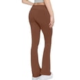 thumbnail image 7 of Womens Plus Size Pants 2026 Solid Color Slim Low Waist Flared Trousers Comfortable Casual Pant for Women Brown L, 7 of 7