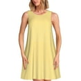 thumbnail image 1 of Vsdgher Robe d'Été à Carreaux Jaunes pour Femmes, Robe de Plage Décontractée Sans Manches avec Poche, 1 of 7