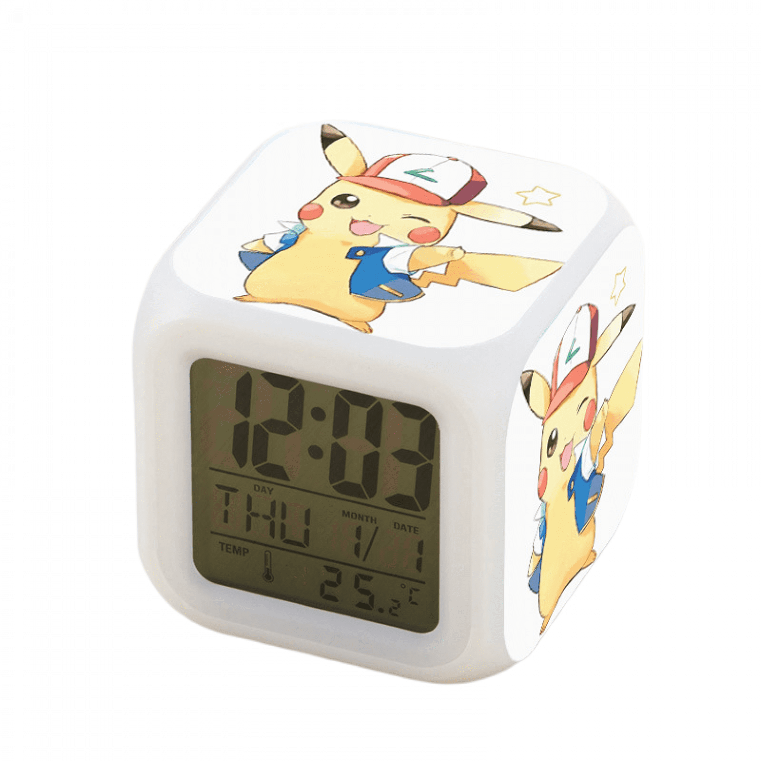 JUSTUP Digital Alarm Clock , LED Digital Bedroom Alarm Clock Easy Setting Cube Wake up Clocks