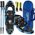 thumbnail image 1 of Gpeng 4-in-1 Xtreme Lightweight Terrain Snowshoes for Men Women Youth Kids, Light Weight Aluminum Alloy Terrain Snow Shoes with Trekking Poles and Free Waterproof Leg Gaiters, 14"/21"/25"/27"/30", 21", 1 of 5
