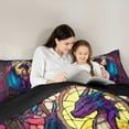 thumbnail image 5 of Castle Fairy 3-Piece Queen Size Comforter Set - Magical Dragon Kids Fantasy Print, 5 of 8