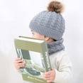 thumbnail image 5 of GRNSHTS 2PCS Toddler Baby Knit Hat Scarf Winter Warm Beanie Cap with Circle Loop Scarf Neck Warmer (Grey), 5 of 9