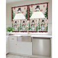 thumbnail image 4 of Christmas Snowman Kitchen Curtains Swag Valance and Tier Curtains Set 24 Inch Length, Xmas Tree Snowflake Rustic Winter Rod Pocket Drape Panels Pair Swag Curtains for Bathroom/Cafe/Window, 4 of 6