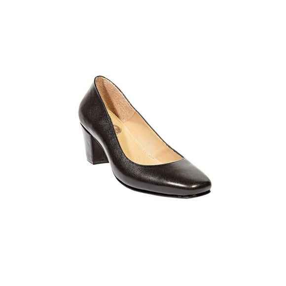 Zapatillas Tacones Vestir Leon Dama Mujer Negro Piel Cabra 737