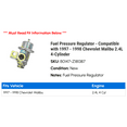 thumbnail image 2 of Fuel Pressure Regulator - Compatible with 1997 - 1998 Chevy Malibu 2.4L 4-Cylinder, 2 of 2