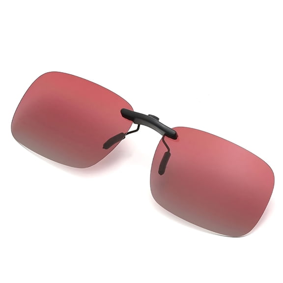 GJX 2026 New Frameless Clip on Sunglasses Polarized Clip-On Lenses Anti-Glare Sunglasses Uv400 Goggles Red Sunglasses(Gradient Red) for Driving, Outdoor Sports, Fishing, Cycling, Travel, Daily Wear
