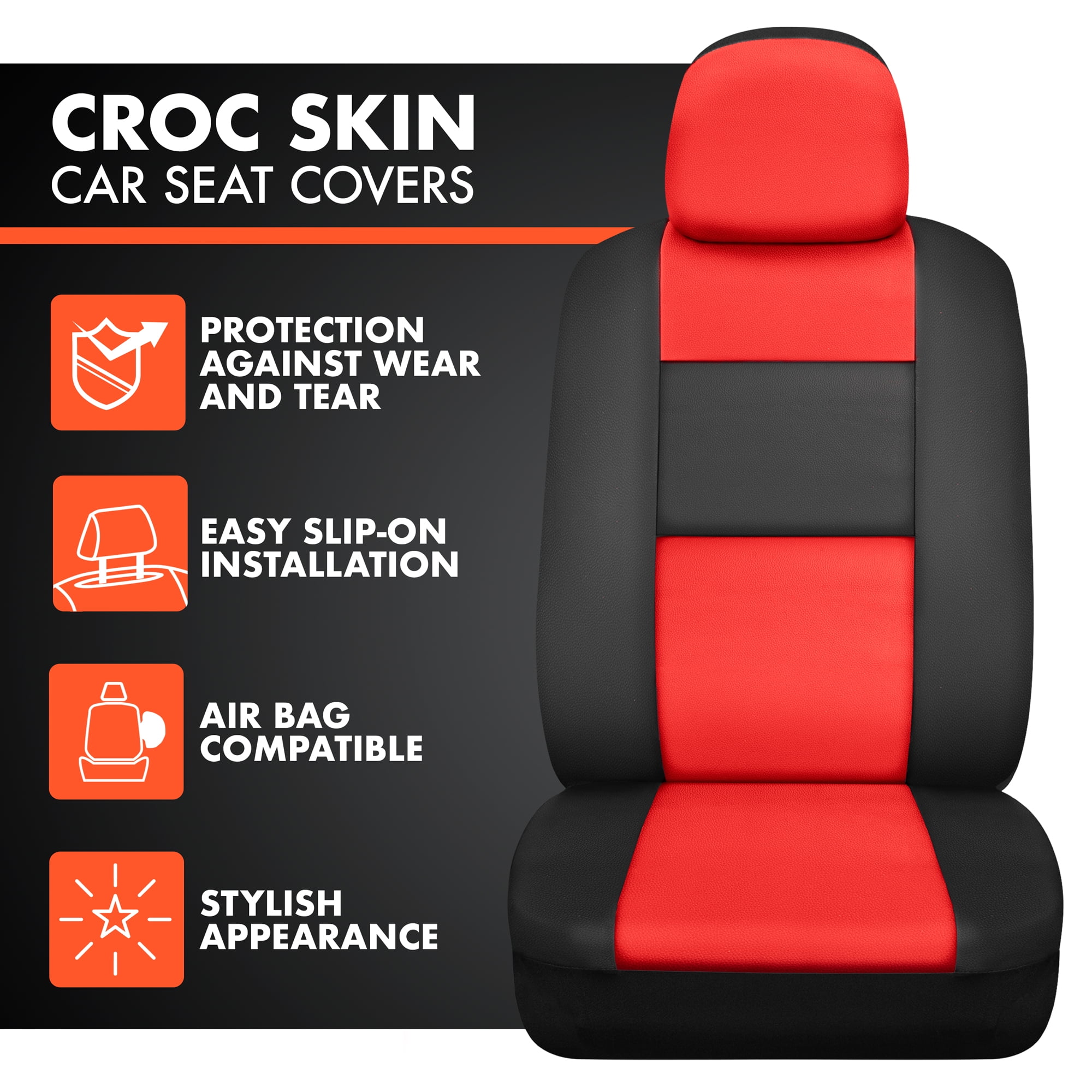 BDK OS-409-CC-A_am Black & Charcoal Synthetic Leather Seat