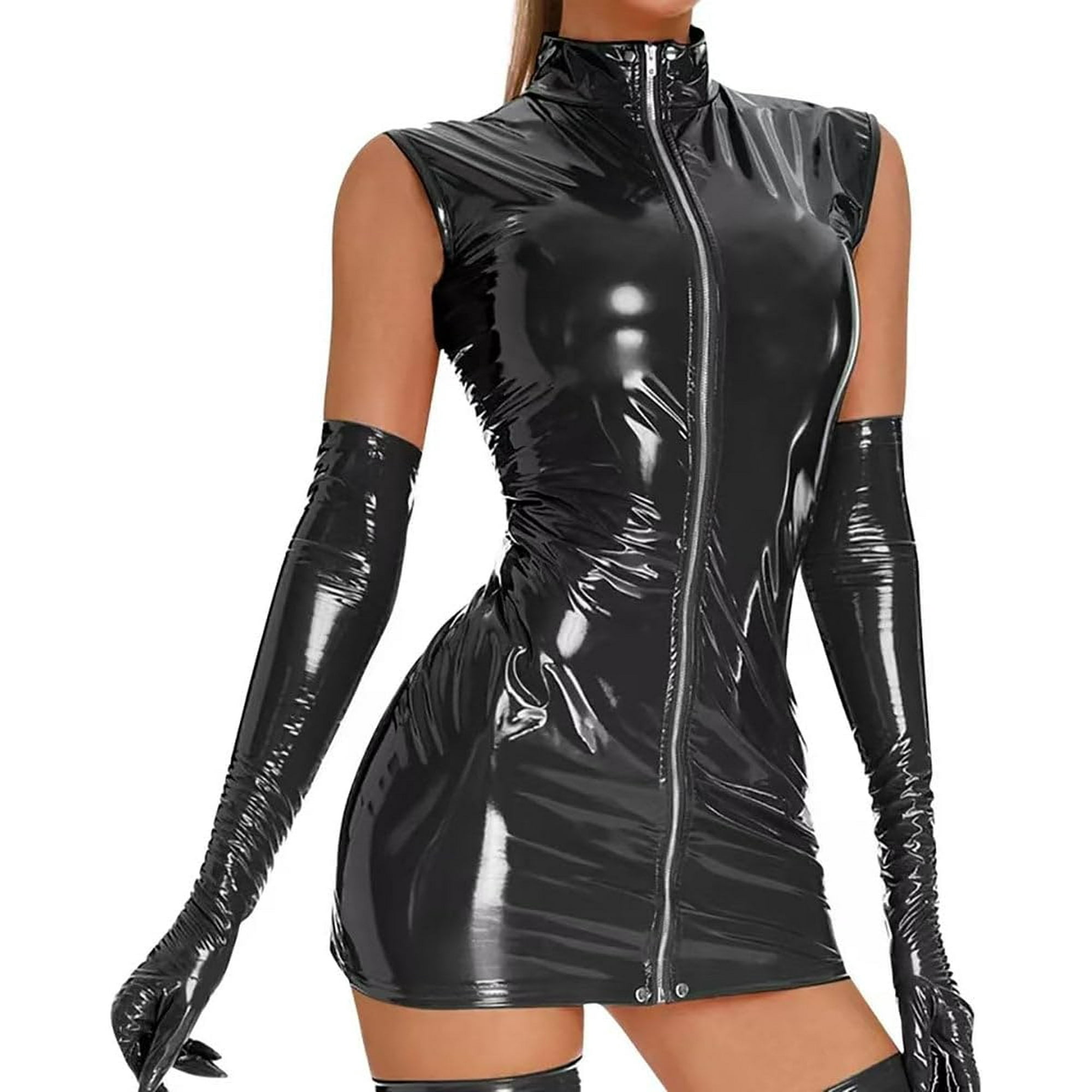 Pvc leather dress hotsell
