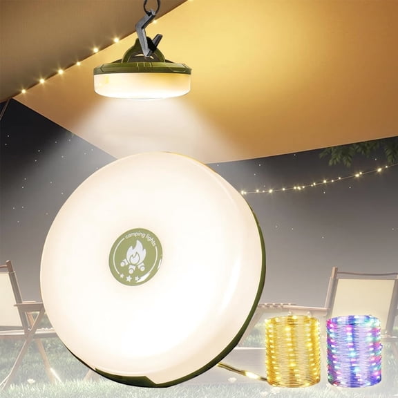 Camping Lights String,4 in 1 Outdoor String Lights,Outdoor Waterproof Portable Stowable String Light,Solar Power and USB Charging String Lights for Camping YardHoliday Decorations